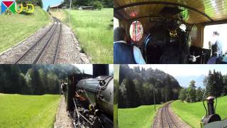 DampfzugFührerstandsmitfahrt auf der VitznauRigiBahn  Bergfahrt  alle Kameras UHD [upl. by Gabrielle]