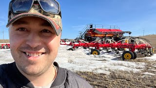 Air Seeder is in the snowbank Spring farm update [upl. by Ginny844]