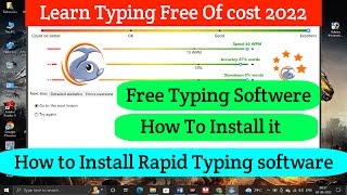 Best Typing Software for PC 2022  Free Typing App For Computer  how to install rapid typing [upl. by Liederman]