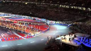 London Olympic Games Closing Ceremony  Parade of Athletes  Elbow  One Day Like This [upl. by Mendy]