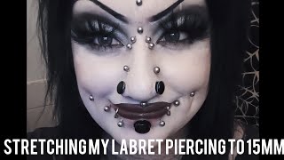 Stretching my labret piercing to 15mm [upl. by La Verne]