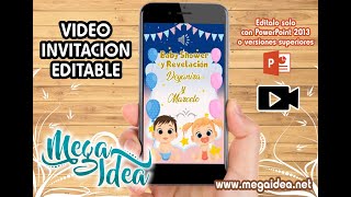 Video Invitación de Revelacion de Genero Bebe Powerpoint Editable [upl. by Econah284]