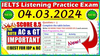 IELTS LISTENING PRACTICE TEST 2024 WITH ANSWERS  04032024 [upl. by Yttam]