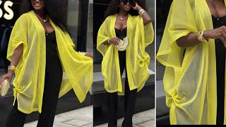 How to cut and sew a kimono jacket with side ruffles [upl. by Pardoes]