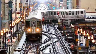 🇺🇸Riding on the Chicago L Elevated Train on the Loop CTA Train [upl. by Anoyek824]