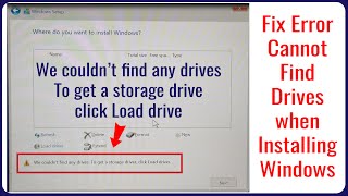 FIX ERROR  We couldnt find any drivers To get a storage drive When Installing Windows [upl. by Arihas208]