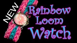 NEW Rainbow Loom Design  How to make a Double Triple Single Watch Band HD [upl. by Ameh]