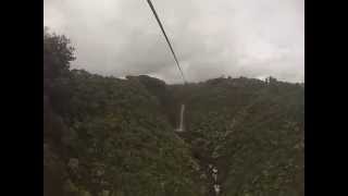 Zipline Over Kolekole Falls Big Island Hawaii [upl. by Auqenaj]