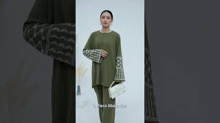 Loriya New Keffiyeh Inspired Long Sleeve Top and Pants Daily Wear Suit for Muslim Women Abaya Set [upl. by Nniuq835]