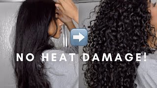 How to Straight to Curly  NO HEAT DAMAGE [upl. by Kciderf382]