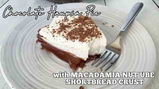 CHOCOLATE HAUPIA PIE with MACADAMIA NUT UBE CRUST [upl. by Hsiri]