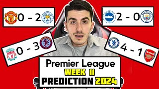 PREMIER LEAGUE GAMEWEEK 11 SCORE PREDICTION 2024  CHELSEA VS ARSENAL 11 GOALS AND HIGHLIGHTS [upl. by Ieppet]