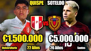 Comparación PERÚ VS VENEZUELA  Fecha 6 Eliminatorias Sudamericanas mundial 2026  Quispe vs Soteldo [upl. by Etteloc]