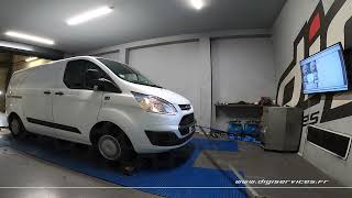 Ford Transit 20 TDCI Ecoblue 130cv Reprogrammation Moteur  181cv Digiservices Paris 77 Dyno [upl. by Eimorej]