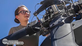 USAFs Top Female Mechanic Masters Machine Gun From HH60 Helicopter [upl. by Clapper]