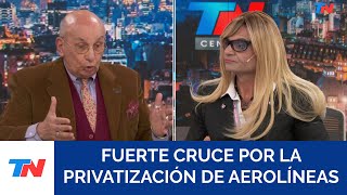 PRIVATIZACIÓN DE AEROLÍNEAS ARGENTINAS fuerte cruce entre Dozo y Traniela Campolieto en TN Central [upl. by Aitnuahs656]