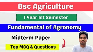 Fundamental of Agronomy  Midterm questions paper  College Paper  Bsc Agriculture college paper [upl. by Atiuqihc]