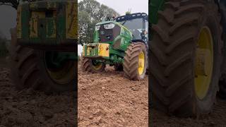 John Deere 6145R Breviglieri Powerharrow working ploughed land johndeere farming farmequipment [upl. by Eden]