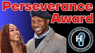 Jonathan Majors Accepting A Perseverance Award from Hollywood Unlocked [upl. by Tirrag]