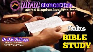 Monday Bible Study Online  MFM Edmonton UK 11112024 [upl. by Nilhsa]