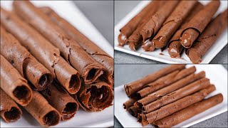 CHOCOLATE WAFER ROLL RECIPE  NO OVEN  NO EGG  EASY CHOCOLATE WAFER RECIPE  NOven [upl. by Erinn]