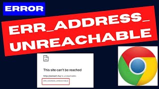 ERR ADDRESS UNREACHABLE Chrome Error Fixed [upl. by Salohci]