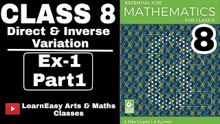 Direct amp Inverse variation class 8Ex1 part 1 [upl. by Launcelot275]