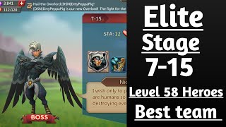 Lords mobile Elite stage 715 F2p With level 58 heroes best team [upl. by Odelia]