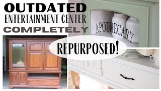 Entertainment Center Makeover  Furniture Repurpose  Furniture Makeover  DIY Buffet Idea [upl. by Eimmac175]