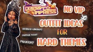 HALLOWEEN OUTFIT IDEAS FOR HARD THEMES IN DRESS TO IMPRESS NO VIP UPDATE HACKS  roblox ♡ [upl. by Noiro]