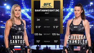 YANA SANTOS VS CHELSEA CHANDLER FULL FIGHT UFC ON ESPN 61 [upl. by Aronael]