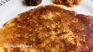 Almond dosa vegetarian Keto friendly gluten free KETO series 4 [upl. by Elocen]