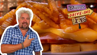 Guy Fieri Tries the Horseshoe Sandwich in Illinois  Diners DriveIns and Dives  Food Network [upl. by Sheffy515]