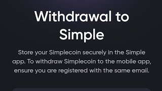 HOW TO WITHDRAW SIMPLE COINS TO SIMPLE APP  MINE SIMPLE COINS FASTER [upl. by Accem996]