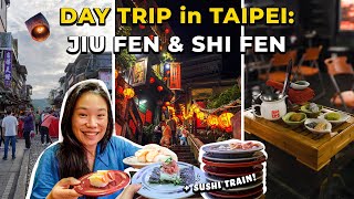 Spirited Away Town in Taiwan Jiufen Shifen Day Trip amp Sushi Train  Taipei Travel Vlog 🇹🇼 台灣旅行 [upl. by Unhsiv658]