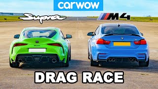 Toyota Supra vs BMW M4 DRAG RACE [upl. by Asirac]