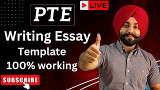 PTE Writing essay new template 100 working essay both side working essay  Gurwinder Sir [upl. by Odiug]