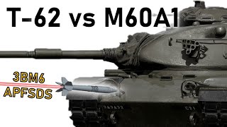 T62 vs M60A1  115mm 3BM6 APFSDS vs CHA  Armour Piercing Simulation [upl. by Ruthe]