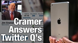 Jim Cramer Answers Twitter Questions on Apple Twitter Pharmaceuticals and Alcoa [upl. by Rifkin469]