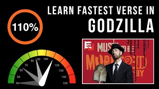 Learn Eminems Fastest Verse In Godzilla Slowed Down  Scrolling Lyrics  GodzillaChallenge [upl. by Ziza766]