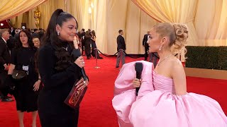 Ariana Grande Oscars 2024 Red Carpet Interview w Vanessa Hudgens [upl. by Annoirb]