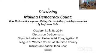 Discussion on Making Democracy Count Part 1 w OUUC amp League of Women Voters of Thurston County [upl. by Moyna631]