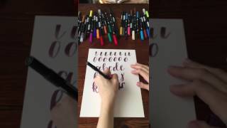 Brush Calligraphy left handed [upl. by Algar]