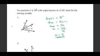 241104 Geometry 53 Angle Bisectors 54 Medians [upl. by Aserret]