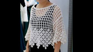 crochet tutorial blusa facil quotMarbellaquot todas las tallas [upl. by Darelle669]