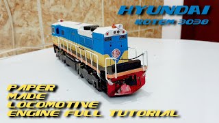 How to make paper locomotive engine  Hyundai rotem 3038  Bangladesh railway  Full making tutorial [upl. by Fine]