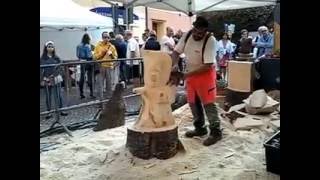 Scolpire tronchi di legno con motosega Sergio Sciandra  Carving trunks with chainsaw [upl. by Greff]