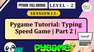 Pygame Tutorial Typing Speed Game Part 2  Python Programming [upl. by Lila]