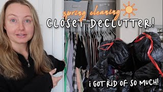 HUGE CLOSET CLEANOUT 2022 decluttering amp getting rid of everything [upl. by Laurita]