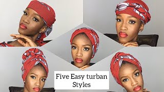 5 Quick and Easy Eid Inspired Turban Styles How to tie Ankara Turban Eid 2021 [upl. by Enimassej857]